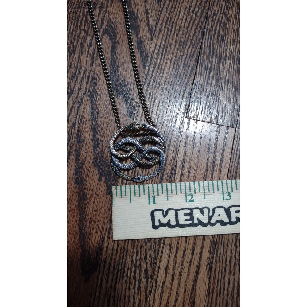 Auryn The Neverending Story Snake Pendant Necklace Silver Gold Tone Fantasy Prop - Picture 5 of 6
